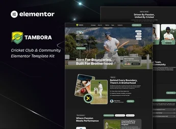 Tambora – Cricket Club & Community Elementor Template Kit