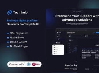 Teamhelp – Help Desk SaaS Elementor Pro Template Kit
