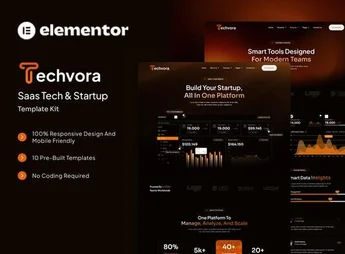 Techvora – Saas Tech & Startup Elementor Template Kit