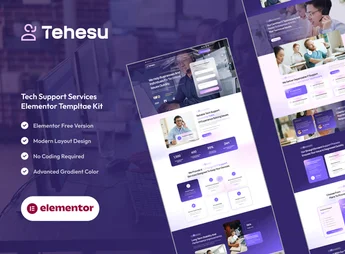 Tehesu – Tech Support Services Elementor Template Kit