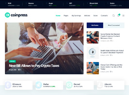 Coinpress | ICO Cryptocurrency Magazine & Blog WordPress Theme