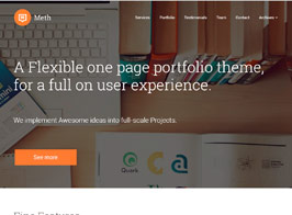Meth – A Minimal One Page Portfolio Theme