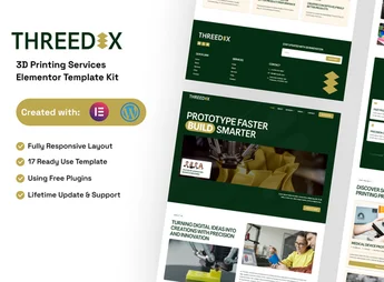 Threedix – 3D Printing Services Elementor Template Kit