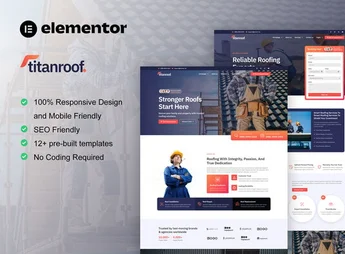 TitanRoof – Roofing Services Elementor Pro Template Kit