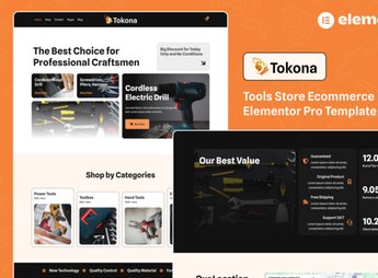 Tokona – Tools Store Ecommerce Elementor Pro Template Kit