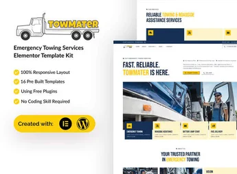 Towmater – Emergency Towing Service Elementor Template Kit