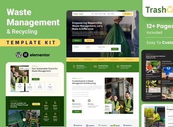 Trashcure – Waste Management & Recycling Service Elementor Template Kit