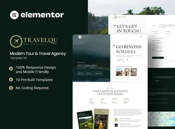 Travelqu – Modern Tour &Travel Agency Elementor Template Kit