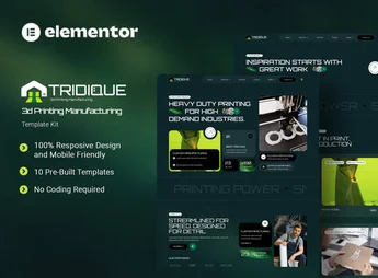 Tridique – 3D Printing Manufacturing Elementor Template Kit