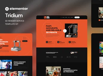 Tridium – 3D Render Service Elementor Template Kit