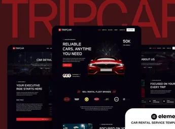 Tripcar – Car Rental Service Website Elementor Template Kit