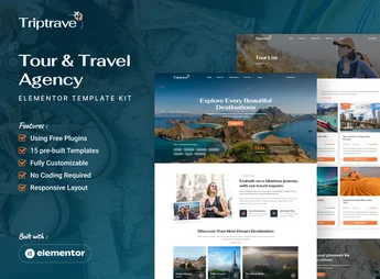 Triptrave – Tour & Travel Agency Elementor Template Kit