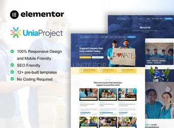 Unia – Charity & Nonprofit Elementor Pro Template Kit