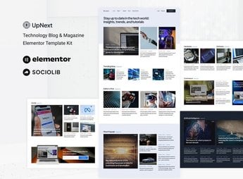 UpNext – Technology Blog & Magazine Elementor Template Kit