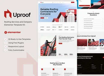 Uproof – Roofing Services & Company Elementor Template Kit