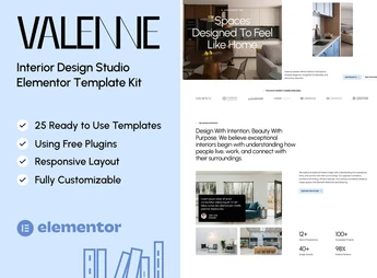 Valenne — Interior Design Studio Elementor Template Kit