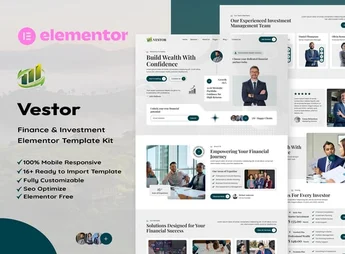 Vestor – Finance & Investment Manager Elementor Template Kit