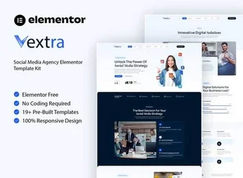 Vextra – Social Media Agency Elementor Template Kit