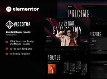 Vibestra – Music Band Musician Elementor Template Kit