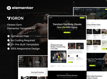 Vigron – Fitness Gym Elementor Template Kit