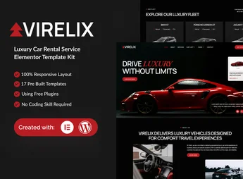 Virelix – Luxury Car Rental Service Elementor Template Kit