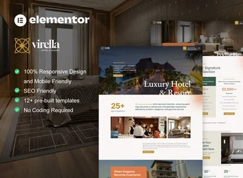 Virella – Luxury Hotel & Resort Elementor Pro Template Kit