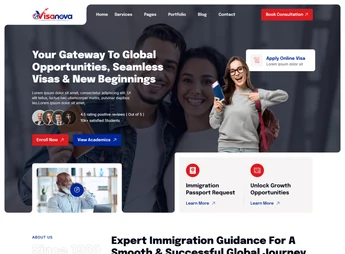 Visanova – Immigration & Visa Consulting Elementor Template Kit