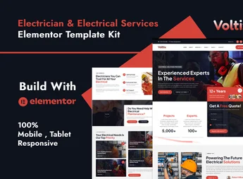 Voltix – Electrician & Electrical Services Elementor Template Kit