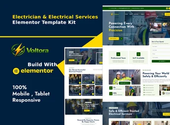 Voltora – Electrician & Electrical Services Elementor Template Kit