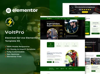Voltpro – Electrical Services Elementor Template Kit