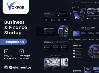 Voxpor – Business & Finance Startup Elementor Template kit