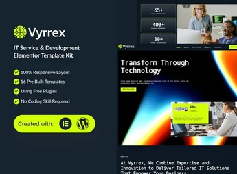 Vyrrex – IT Service & Development Elementor Template Kit