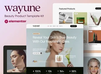 Wayune – Beauty Care Product Elementor Template Kit