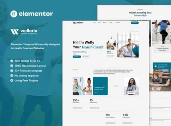 Welloria – Health Coaches Elementor Template Kit