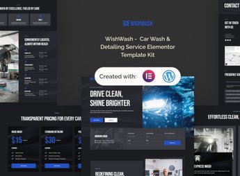 WishWash – Car Wash & Detailing Service Elementor Template Kit