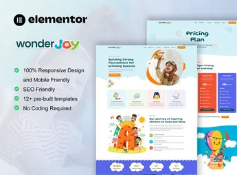 WonderJoy – Kindergarten & Child Care Elementor Pro Template Kit
