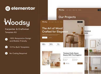 Woodsy – Carpenter & Craftsman Elementor Template Kit