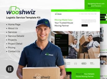 Wooshwiz – Logistic & Shipping Elementor Template Kits