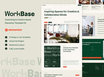 WorkBase – Coworking & Creative Space Elementor Template Kit
