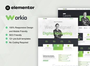Workio – Digital Service & Creative Portfolio Elementor Template Kit