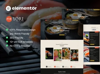 Yori – Japanese Restaurant & Food Elementor Pro Template Kit