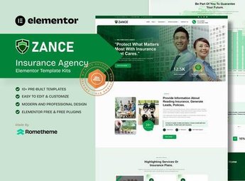 Zance – Insurance Agency Elementor Template Kit