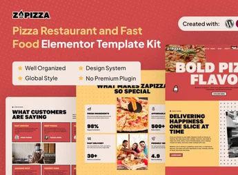 Zapizza – Pizza Restaurant and Fast Food Elementor Template Kit