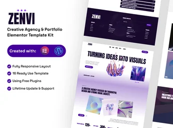 Zenvi – Creative Agency & Portfolio Elementor Template Kit