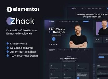 Zhack – Personal Portfolio & Resume Elementor Template Kit