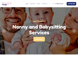 Happy Baby | Nanny & Babysitting Services Children WordPress Theme