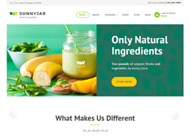 SunnyJar – Smoothie Bar & Healthy Drinks Shop WordPress Theme