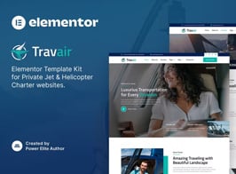 Travair – Private Jet & Helicopter Charter Elementor Template Kit