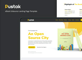 Pustak — eBook Unbounce Landing Page Template