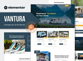 Vantura – Campervan & RV Rental Elementor Template Kit